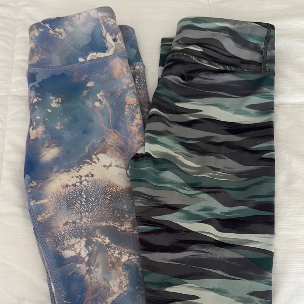 Athleta Kids Leggings - Blue and Green Patterns